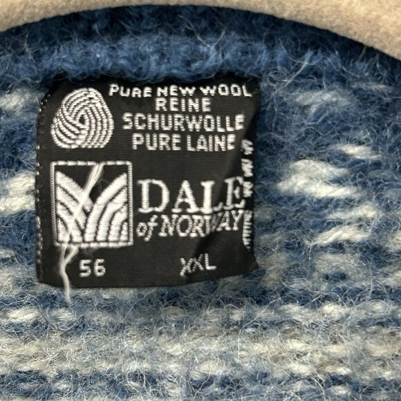 Vintage Dale Of Norway Fair Isle Wool Cardigan  Women Small/XS Blue Nordic Clasp - Picture 8 of 16